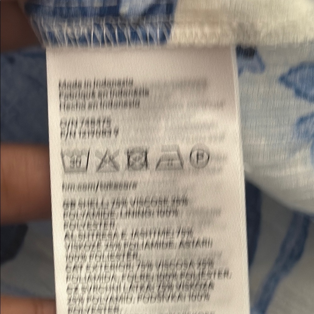 H&M oversized viscose blend crinkled gauzy Blue Floral Maxi Dress watercolor - Picture 12 of 12